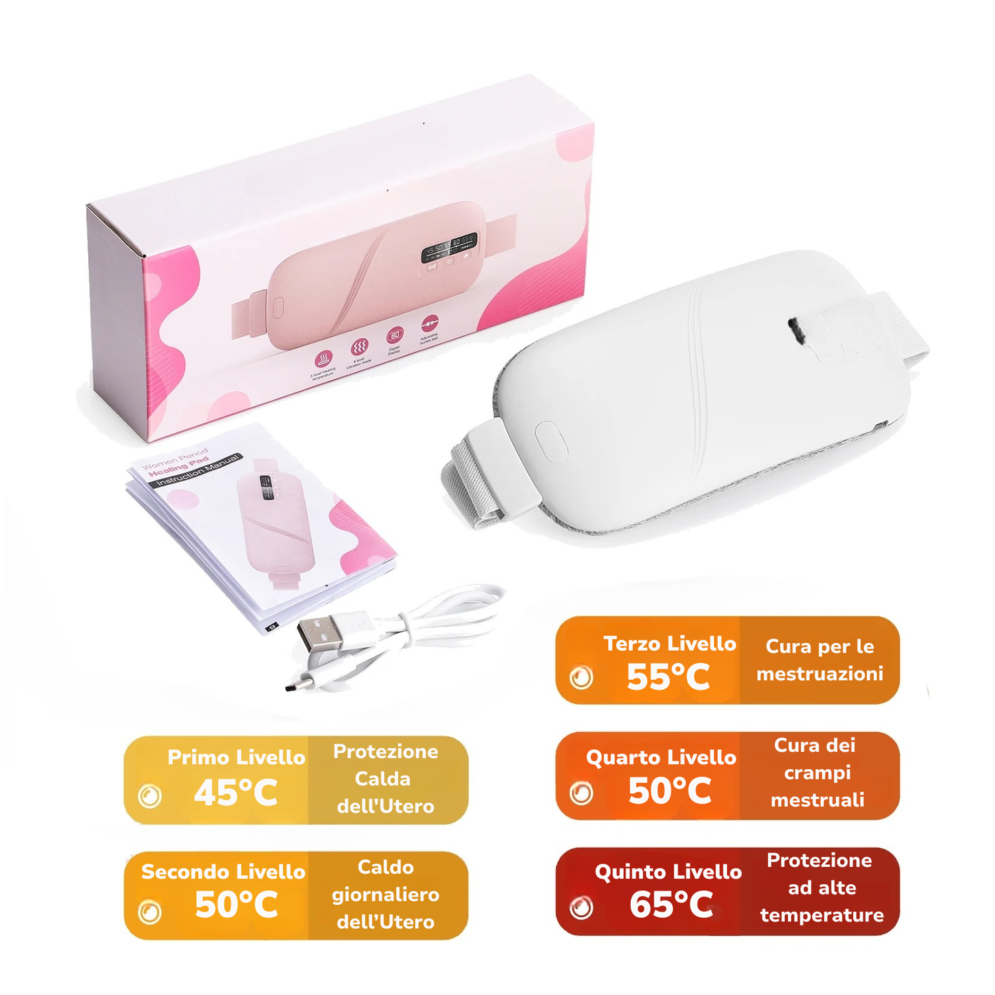 Cintura Riscaldante USB con Vibrazione